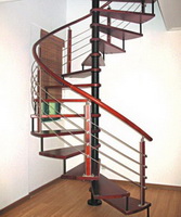 Arc Stainless steel wood staircase